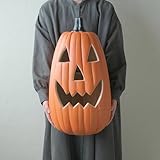 スマイル スリムパンプキンランタン Lサイズ 56cm LED 電池式 ハロウィン 飾り おしゃれ かわいい 店舗装飾 ジャックオーランタン イルミ かぼちゃ オブジェ 置物