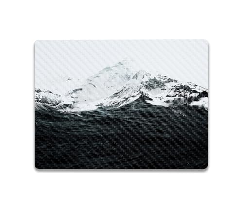Image of MightySkins Carbon Fiber Skin Compatible with Microsoft Surface Laptop Go 3 (2023) Full Wrap Kit - Mountain Waves | Protective Durable Textured Carbon Fiber Finish | Made in The USA