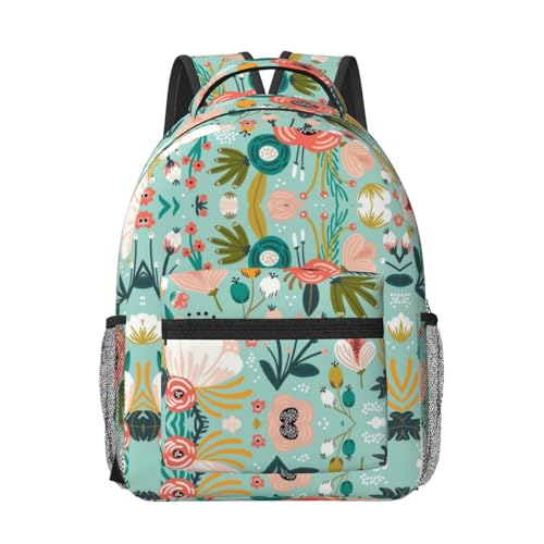 Sac à dos écolière fleurs noir pour aller en classe sous la pluie
