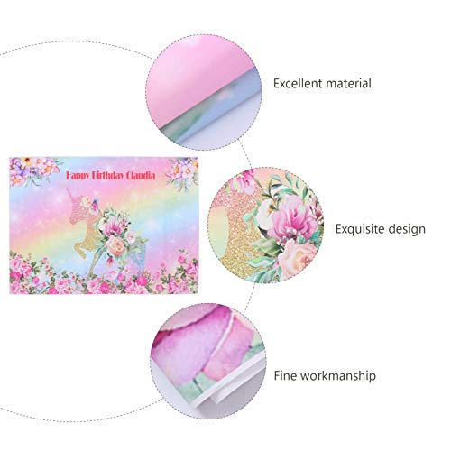 KESYOO 1 PeÃ§a de Pano de Fundo de AniversÃ¡rio de CrianÃ§as de UnicÃ³rnio (210X150cm)