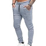 XVSSAA Men's Jogger Pants with Pockets Tapered Athletic Sweatpants Track Pants for Running Sport...