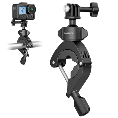 AKASO Soporte para Manillar de Motocicleta y Manillar de Bicicleta, Rotación de 360°, Compatible con Cámara de acción GoPro 13 12 11, EK7000/EK7000 Pro, Brave 4/4 Pro, Brave 7/7 LE, V50 X, V50 Elite