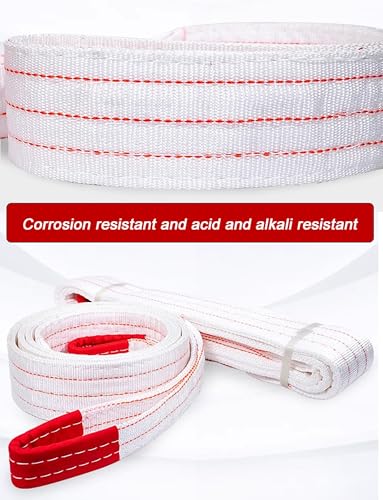 Eslinga de elevación de ojos plana resistente, capacidad de 10000 libras, correa de recuperación de poliéster para cabrestante y protector de árboles, correa de red duradera para un levantamiento