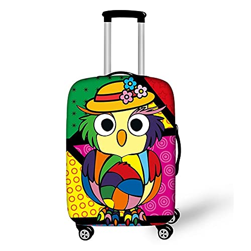Morbuy 3D Búho Cubierta de Equipaje Protectora Lavable para Funda Maleta Elástico de Anti-Polvo para Maleta de Viaje Resistente a Los Arañazos Equipaje con Cremallera (Búho,M)