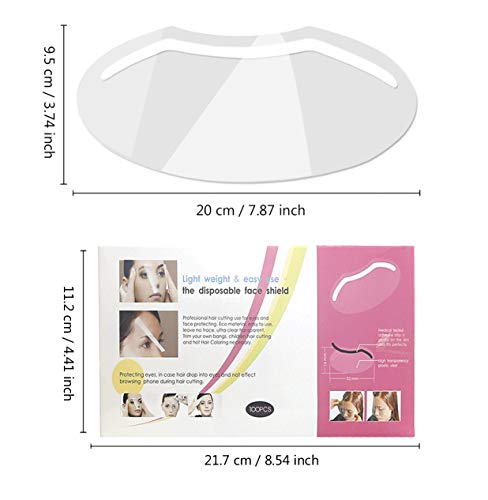 Laza 100pcs Hairspray Salon Shield Disposable Barber Hair Cutting Face Microblading Permanent Shower Protective Visor for Kids Cosmetic Makeup Eyebrow Tattoo Eyelid Surgery Aftercare