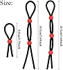 Cock Ring Erection Testicule Stretcher Anneaux de Pénis Adjustable Ring Set Love Rings Basic Penis Ring, Black String with Red t-shirt exercice retardé anneau #1