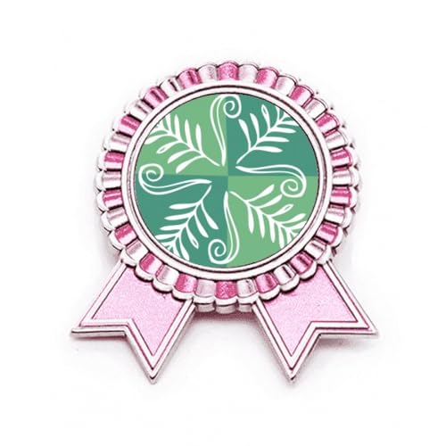 Broche rose avec totems mexicains verts en métal taille M style civilisation ancienne