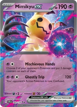 Pokemon - Mimikyu ex 069/159 – Journey Together – Double Rare – Foil Single Card