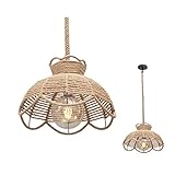 L'abat-jour en corde de chanvre a un style moderne et un design élégant antique. Ce lustre lui donne un look rétro intemporel et une sensation propre et moderne (surtout la cuisine, la salle à manger, la chambre, le café, le bar, le club) bel éclairage décoré.