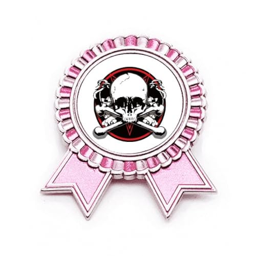Broche squelette pirate badge de décoration pin rose en métal taille M