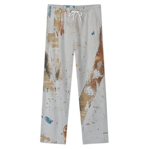 Dog Paw Footprint And BoneMen's Winter Loose-fitting Trousers for Indoor And Outdoor Use3