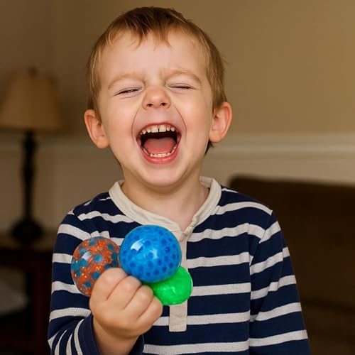 12 Stück Anti Stress Bälle und 1 Stück Aufbewahrungstasche Set, Quetschball für Kinder und Erwachsene, Mitgebsel Kindergeburtstag Squishy Stressball, Anti Stress Bälle Kindergeburtstag Gastgeschenke