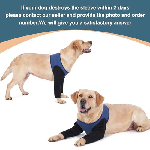 Dog Sleeves for Wounds Front Legs ,Cone Collar Alternative, Abrasion Resistant Dog Recovery Sleeve, Washable 2.5mm Thick and Waterproof, Breathable Pet Wounds Prevent Licking, Bite Blue (Small) Dog Sleeves for Wounds Front Legs ,Cone Collar Alternative, Abrasion Resistant Dog Recovery Sleeve, Washable 2.5mm Thick and Waterproof, Breathable Pet Wounds Prevent Licking, Bite Blue (Small)