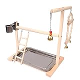 Columpio de madera: multiusos: este juego de pajarito no puede proporcionarle a su mascota un hábitat de descanso, sino también un lugar para alimentarlo, ayudarlo a hacer ejercicio, masticar y bien las diversas necesidades de los pájaros, lo que puede atraer enormemente el interés. de pájaros.