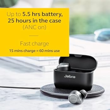 Jabra Elite 85t ワイヤレスイヤホン Titanium Black Jabra Elite 85t True Wireless Bluetooth Earbuds, Titanium