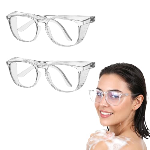 QFGasre Eyelash Eyebrow Protector Shower Goggles Shield 2Pcs Adjustable Eyelash Extension Sleep Protector Glasses-Friendly Anti-Fog Safety Goggle for Microblading Aftercare Cataract Surgery Recovery