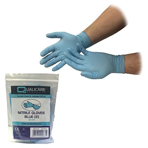 Qualicare Blue Nitrile Disposable Gloves Cover
