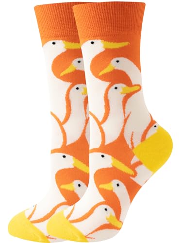 CJXPJZPLD Cute Duck Pattern Crew Socks for Men & Women,...