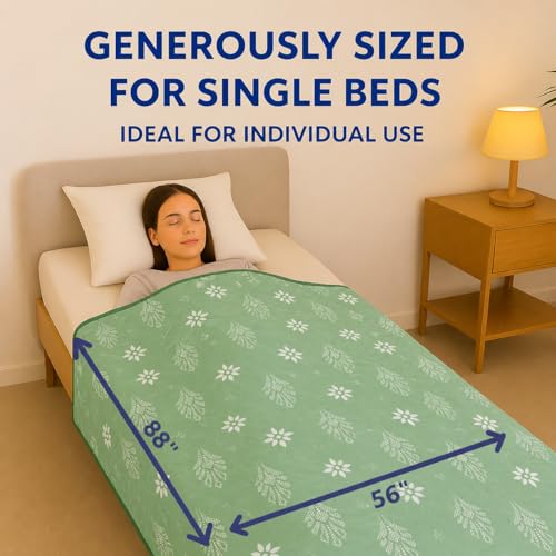 Image of Danip 100% Cotton Reversible AC Dohar Blanket, Throw - Printed Soft, Skin-Friendly, Lightweight & Ideal for All-Weather - 3 Layered Single Bed Dohar for AC Rooms (56 x 88 Inches) - L Green & White