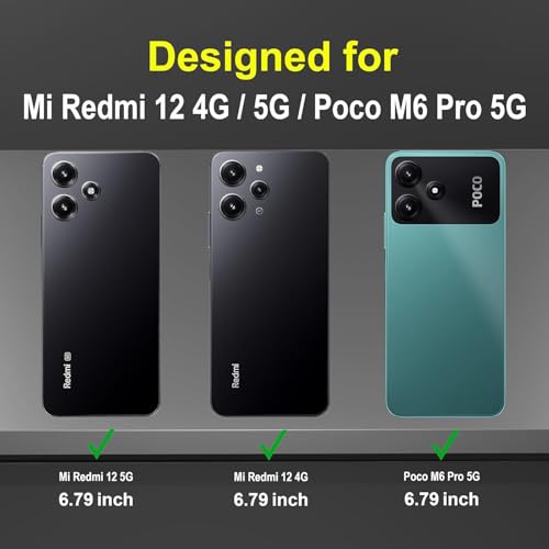 Image of NDCOM Redmi 12 5G & Poco M6 Pro 5G Back Cover with Kickstand Ring Holder