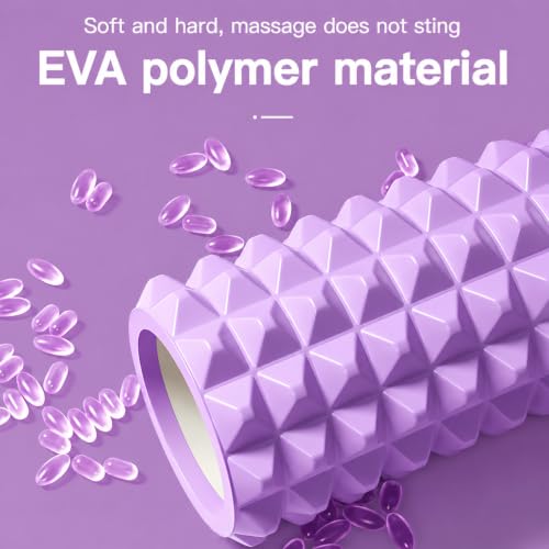Image of Foam Roller for Exercise & Gym | Deep Tissue Muscle Massage Roller for Back, Neck, Calf & Thigh Pain Relief | Yoga, Stretching, Recovery & Fitness Workout Equipment | 33cm (Red)