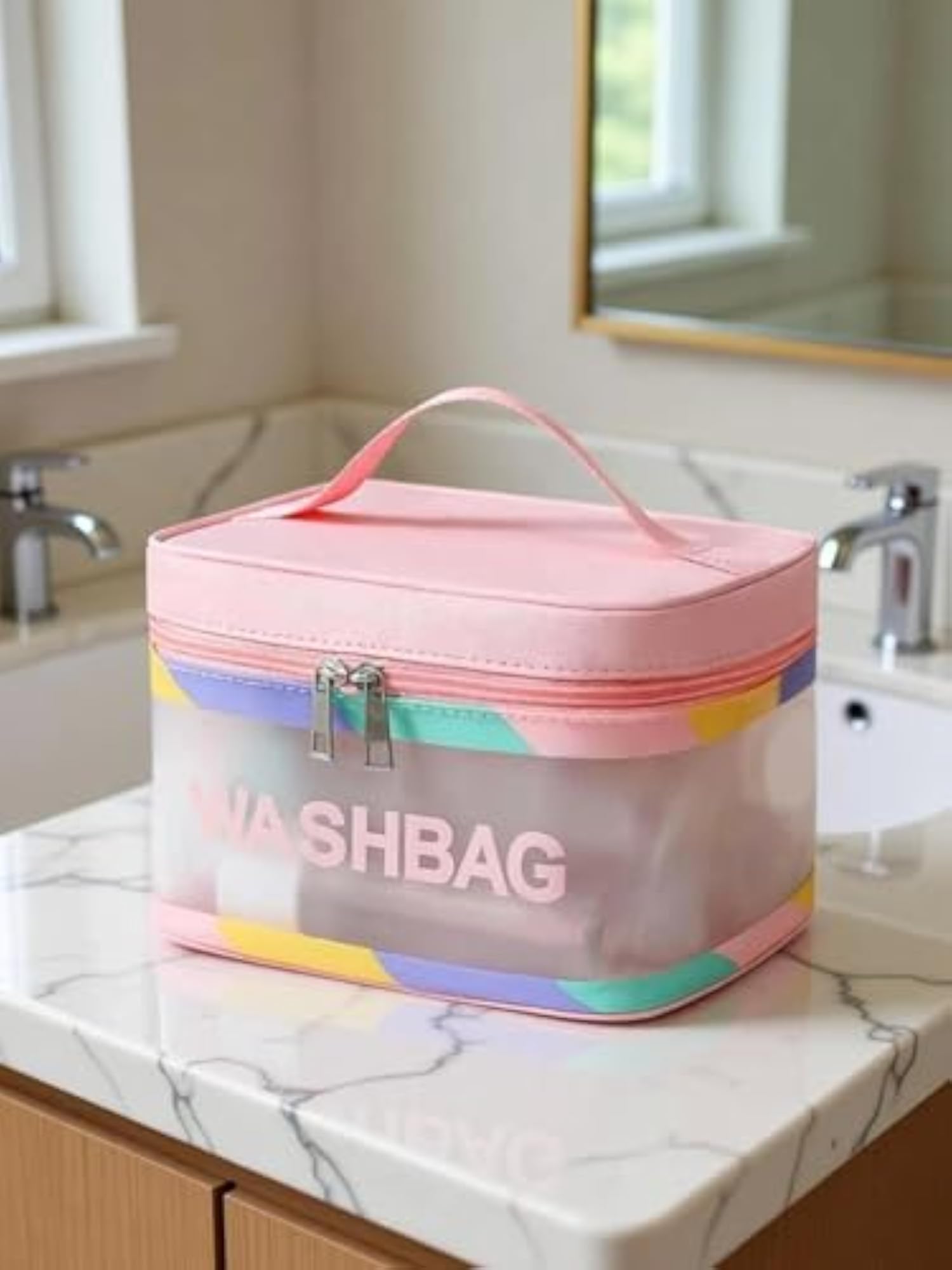 Transparent Makeup Wash Bag for Women, Large Capacity