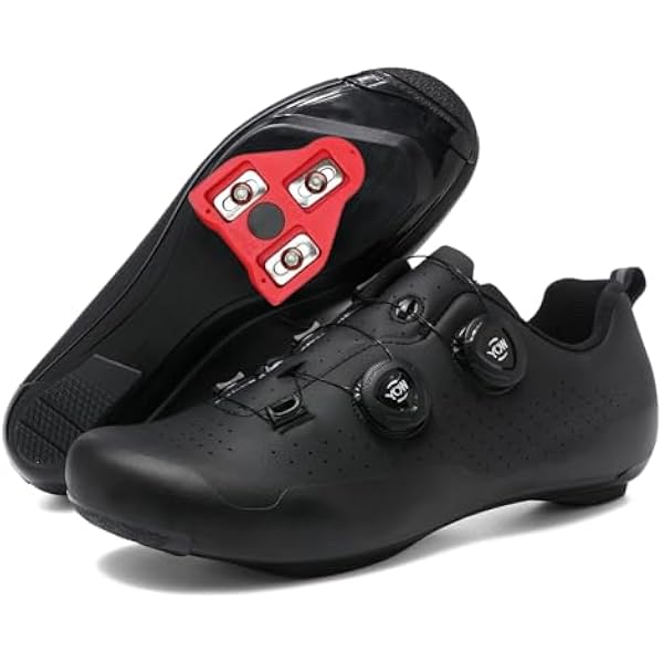 JiuQing Uniseksowe buty rowerowe Buty szosowe kompatybilne z Peloton Indoor Outdoor z blokami Delta,Black,41 EU