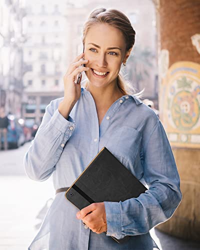 DTTO for iPad 9th/8th/7th Generation 10.2 Inch Case 2021/2020/2019, Premium Leather Business Folio Stand Cover with Apple Pencil Holder - Auto Wake/Sleep and Multiple Viewing Angles, Black