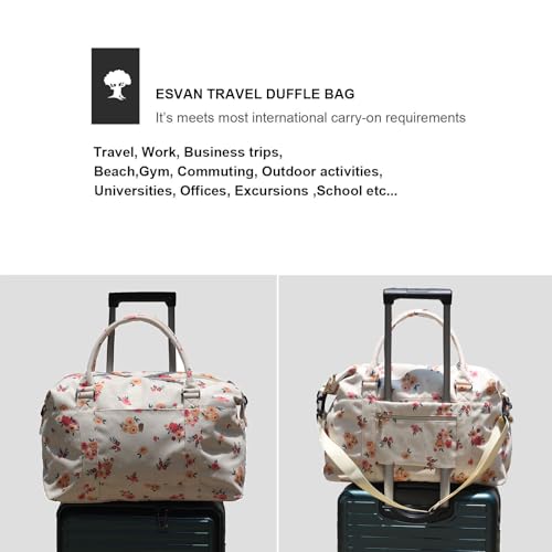 ESVAN Travel Tote Duffel Gym Bag,Weekender Overnight Carry-on Tote Crossbody Bag with Wet Pocket and Trolley Sleeve Upgraded4