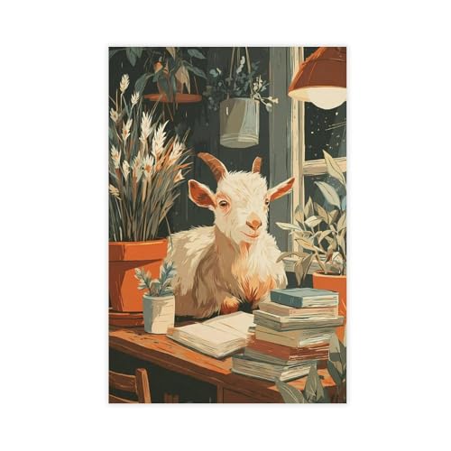 Toile de lecture nuit de chèvre pour sublimer l'ambiance de votre bureau