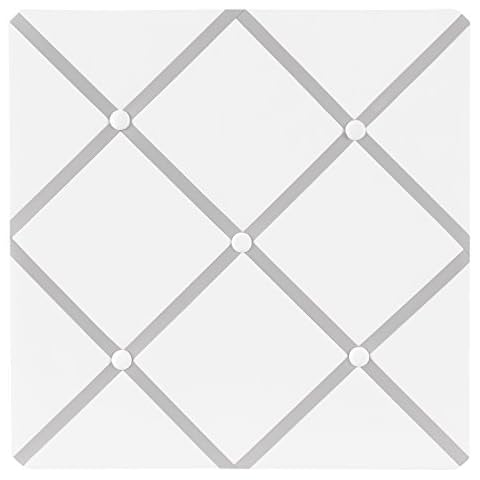 White and Gray Fabric Memory Board by Sweet Jojo Designs Cover
