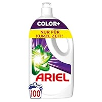 Ariel Flüssigwaschmittel, 100 Waschladungen Color+, Kraftvolle Fleckenentfernung in nur 1 Waschgang, selbst bei Kaltwaschzyklen
