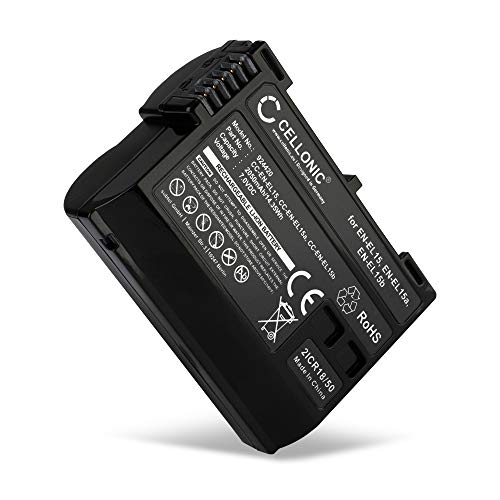 CELLONIC® Batería EN-EL15b EN-EL15a Compatible con Nikon 1 V1 D7000 D7100 D7200 D750 D7500 D500 D600 D610 D800 D800E D810 D810A D810E D850, 2050mAh bateria Repuesto Pila