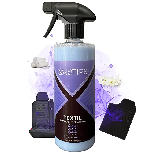 CARTIPS Limpia tapicerias Coche Profesional | Limpiador tapiceria Coche Espuma Seca | Limpieza Coche Interior con Manchas en Textil, alcántara, moqueta y Alfombrillas | Aroma SPA (500 ml) Cover