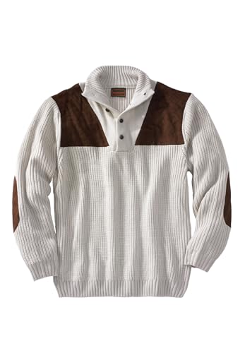 Boulder Creek by Kingsize Men's Big & Tall Patch Sweater with Mock Neck
