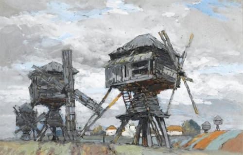 Lienzo de Konstantin Gorbatov (60x90 cm) con diseño de Mulini a vento para pared de oficina