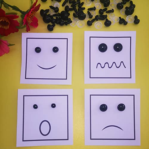 FANGZIDM 346PCS Safety Eyes with Washers 5-12mm Black Plastic Toy Eyes For Doll Making DIY Crafts - Image 3