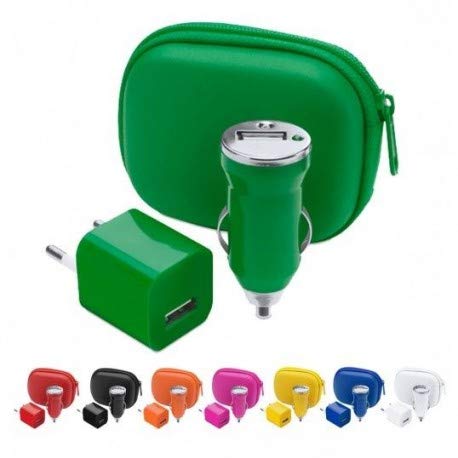 DISOK Lote de 40 Cargadores en Estuche de Regalo USB 1000 MA. Regalos Originales para Cumpleaños, Bodas, Comuniones, Bautizos, Profesores, Artículos Publicitarios