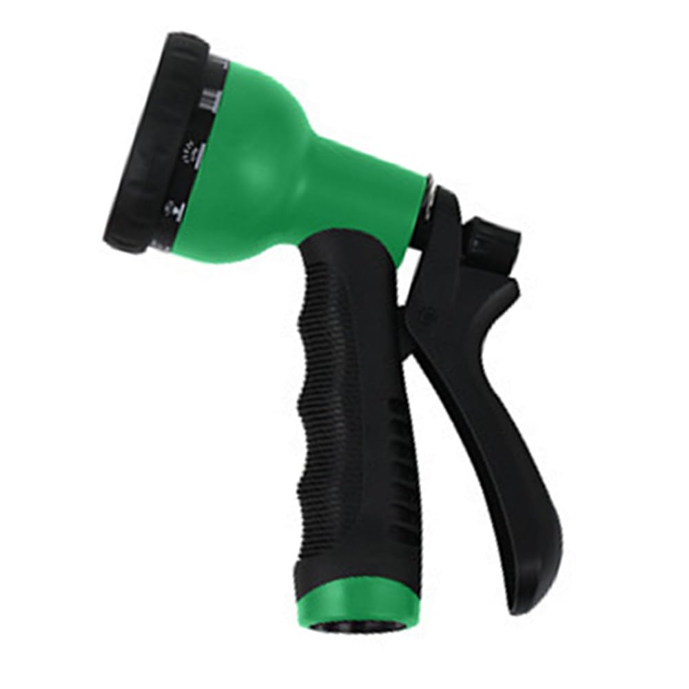 Garden Hose Pipe Spray Gun 10 Adjustable Patterns High-Pressure Hose Nozzle Anti-Slip Water Gun for Plants & Lawns Watering, Car & Bike Washing and Pets Bathing (Green 10 Models)