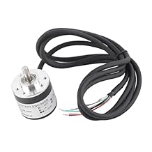 Incremental Rotary Encoder, 600P R Magnetoelectric Incremental Quadrature Encoder 5V to 24V AB 2 Phases Shaft 6mm