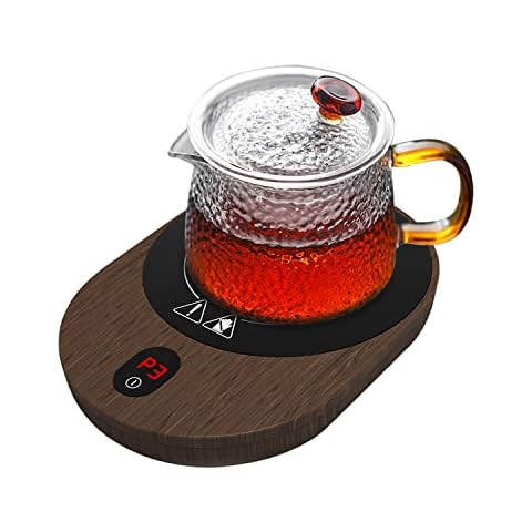 MQFORU Mug Warmer, Electronic Beverage Cup Warmer with 5 Temperature Setting, Auto Shut Off, Coffee Mug Cup Warmer Plate Up to 212℉/100℃ for Office, Home, Desk, Cocoa, Tea, Water ,Milk Cover