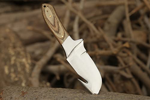 Warivo Knife Hunting Knife Full Tang Gut Hook Knife Edc 8-Inch Gut Hook Skinning Knife For Hunting Fixed Blade Knife With Sheath Deer Gutting Knives (Camel Color) #TOP4