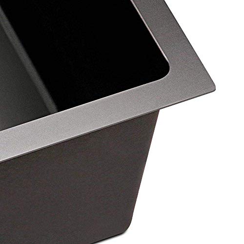 Image of COOTER 24 inch x18 inch x10 Handmade Black MATT Finish Single Bowl 304 Grade Stainless Steel Kitchen Sinks /Kitchen Basin (24x18x10- BLACK)