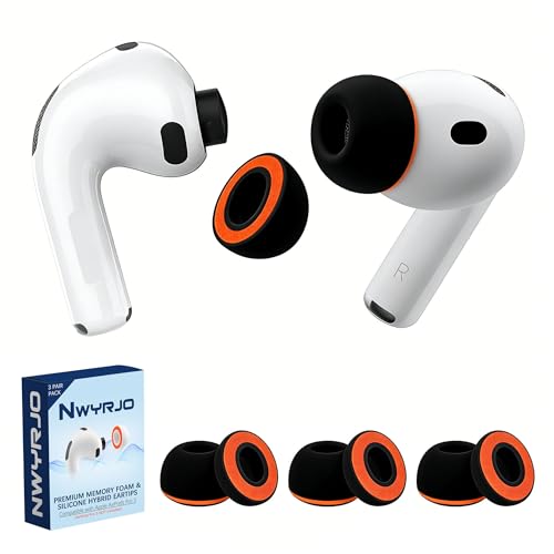 NWYRJO AirPods Pro 3 ��p �����p �C���[�s�[�X �n�C�u���b�h�^ �y�V���R�[���{�ᔽ���`��L���X�|���W�zAirPods Pro (��3����) ��p �����C���[�`�b�v �Չ����A�b�v �t�B�b�g��/�E���h�~/��������/�_�炩�� �m�C�Y�ጸ����