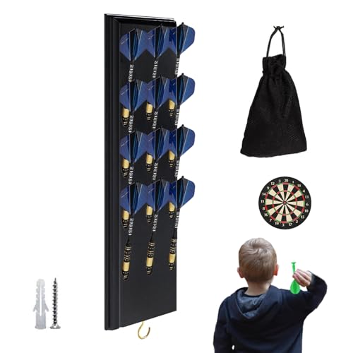 Soporte para Dardos - Estante para Dardos de Madera | Organizador de Pared de : Organizador y Expositor de Pared de Madera, Soporte montado con Ganchos de Metal y Accesorios. Sirve como Pantalla