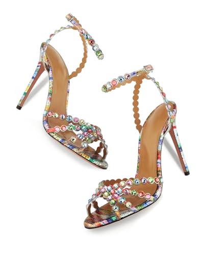 Beauty Cry Rhinestone Heels Strappy Stiletto Sexy High Heels for Wedding Party Date4