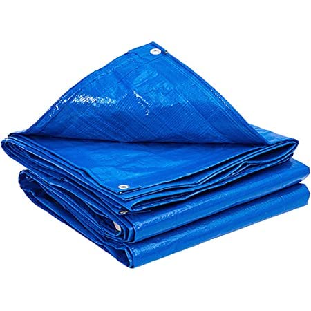 Toldo reforzado 4 x 6 m azul gramaje 85 gr/m², lona de polietileno con ojales, lona impermeable