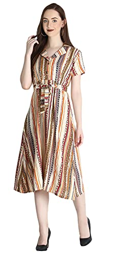 Image of Leriya Fashion Women's Rayon Maxi (LF-Dress-K2576 Beige 2XL)