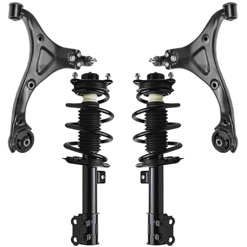 Image of Detroit Axle - 4pc Front Struts Kit for 2011 Hyundai Sonata [GAS], 2 Struts with Coil Spring Assembly 2 Lower Control Arm with Ball Joint Replacement Suspension Kit
