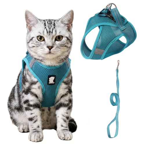 Cat Harness and Leash – Ultra Light Escape Proof Kitten Collar Cat Walking Jacket with Running Cushioning Soft and Comfortable Suitable for Puppies Rabbits